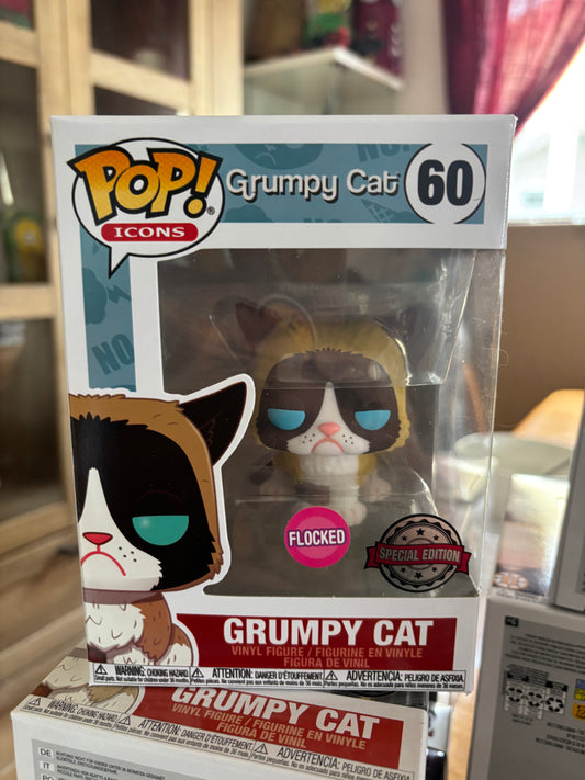 Ad Icons : Grumpy Cat #60  Funko Pop Flocked Exclusive