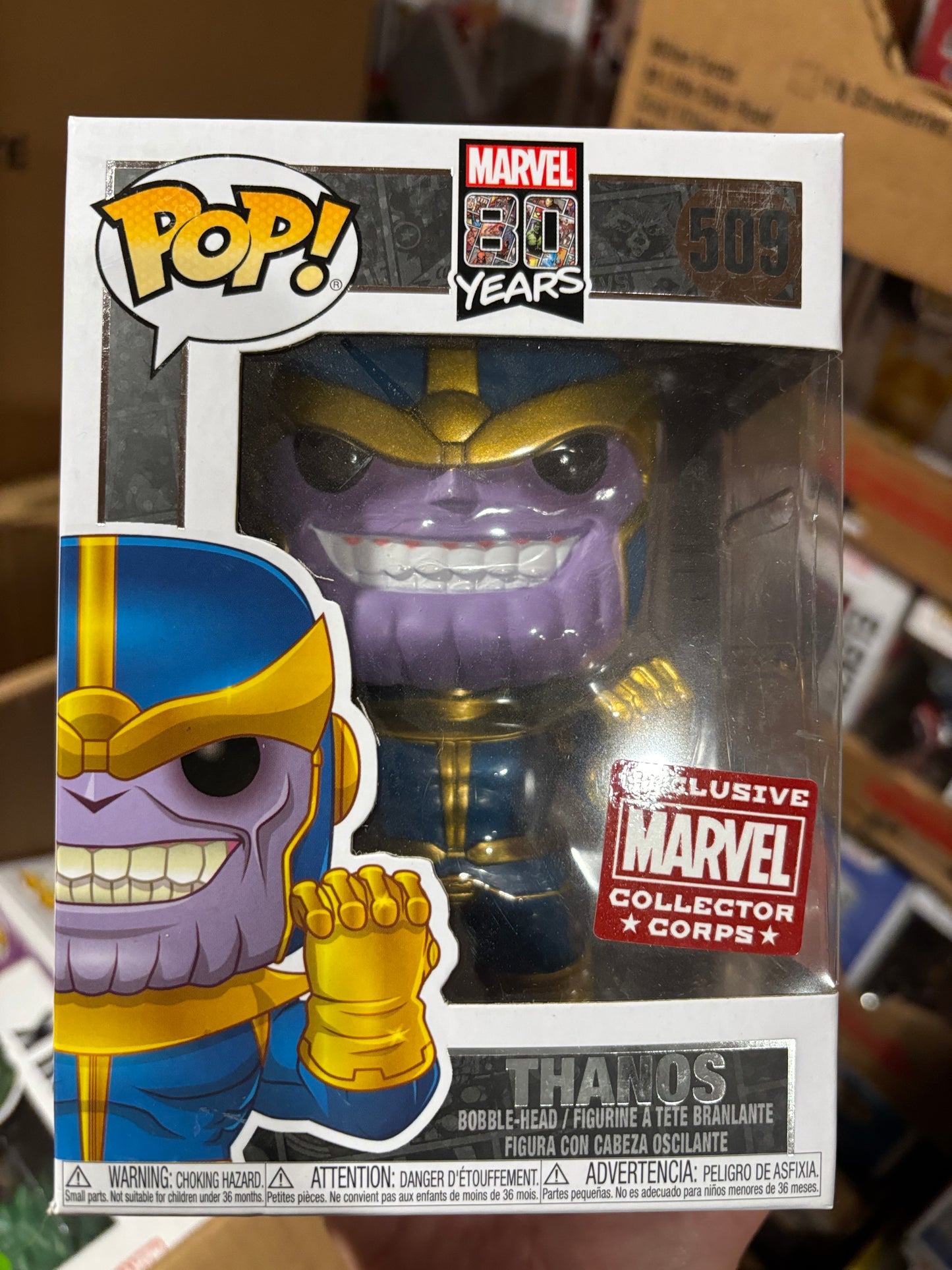 Funko Pop! Marvel 80 Years : Thanos Collector corps Exclusive #505