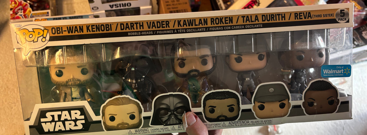 Funko Pop! Star Wars  Obi-wan Kenobi Darth Vader Kawlan Roken Tala Durith Reva third sister 5 pack  Walmart Exclusive