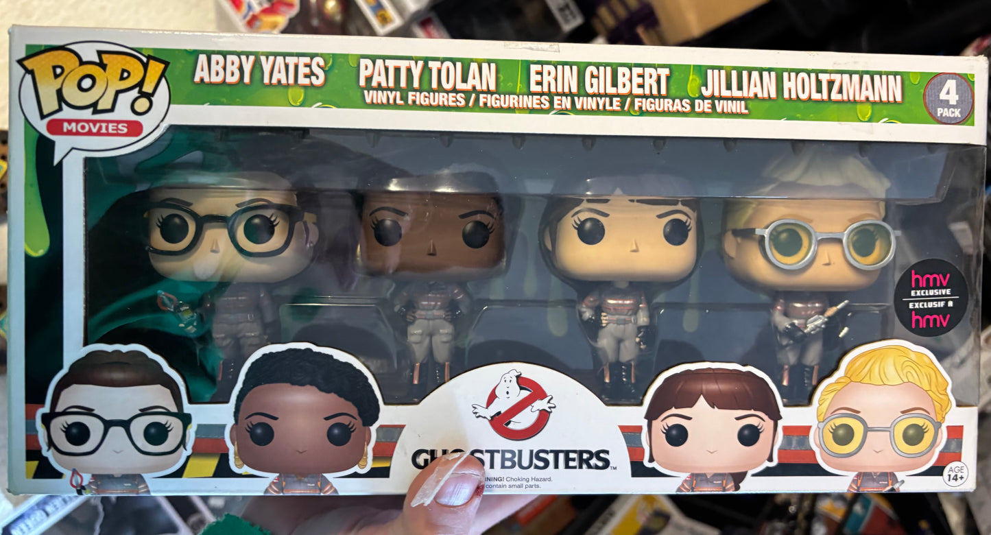 Funko Pop! Ghostbusters 4 pack : abby yates patty tolan erin gilbert Jillian holtzmann HMV exclusive