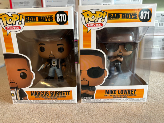 Movie Funko Pop : Bad Boys Set : Marcus Burnett #870 +  Mike Lowrey #871