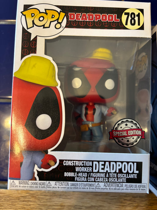 Funko  Pop!  Marvel :  Construction Worker Deadpool #781 Shared  Exclusive