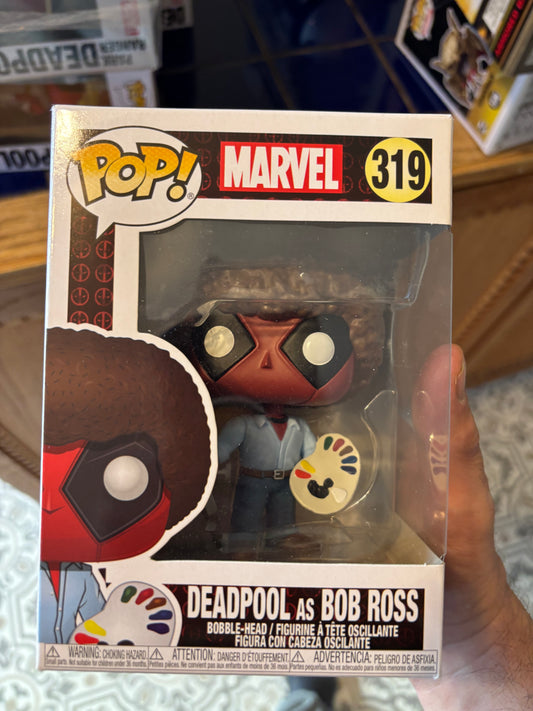 Funko  Pop!  Marvel :  Deadpool as Bob Ross #319