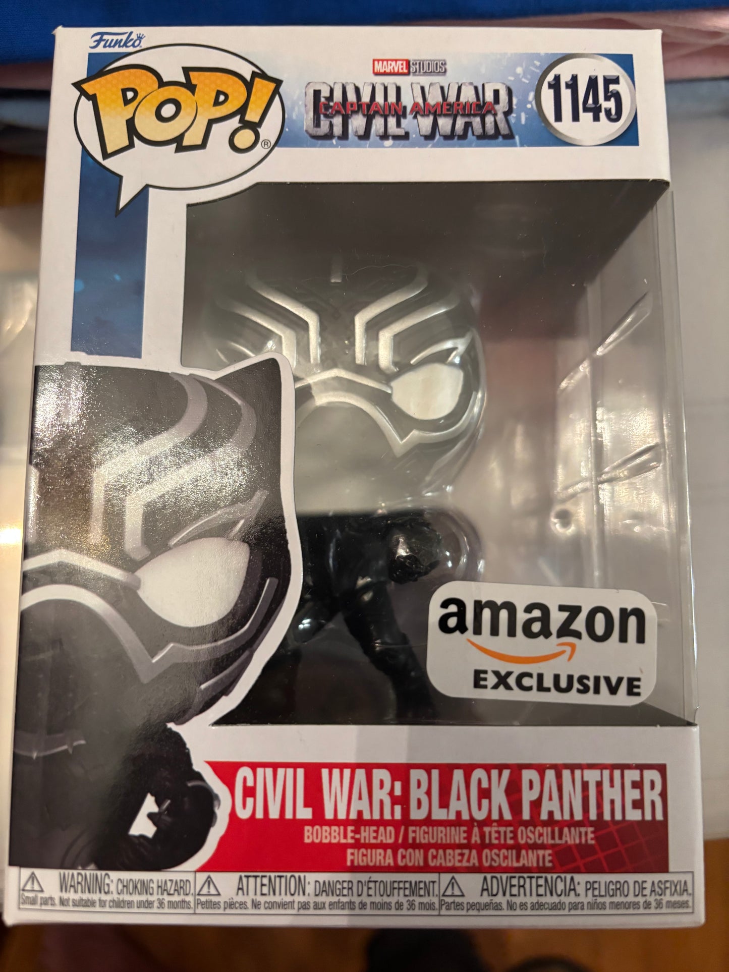 Funko  Pop!  Marvel : Captain America : civil war Black Panther #1145 amazon Exclusive
