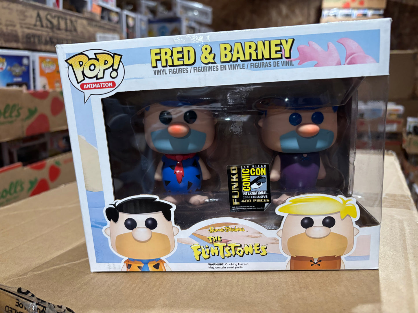 Funko Pop! Animation - Hanna Barbera Fred & Barney 2014 SDCC Exclusive 480 piece Blue Hiar