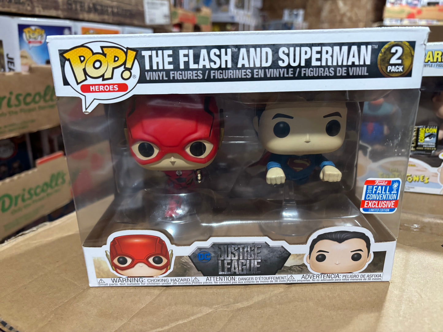 FUNKO POP!  Justice League : Flash & Superman 2 Pack 2018 Fall Convention Exclusive