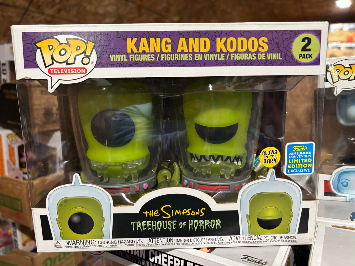 Funko Pop! The Simpsons Treehouse of Horror : Kang and Kodos 2 Pack 2019 Exclusive GID