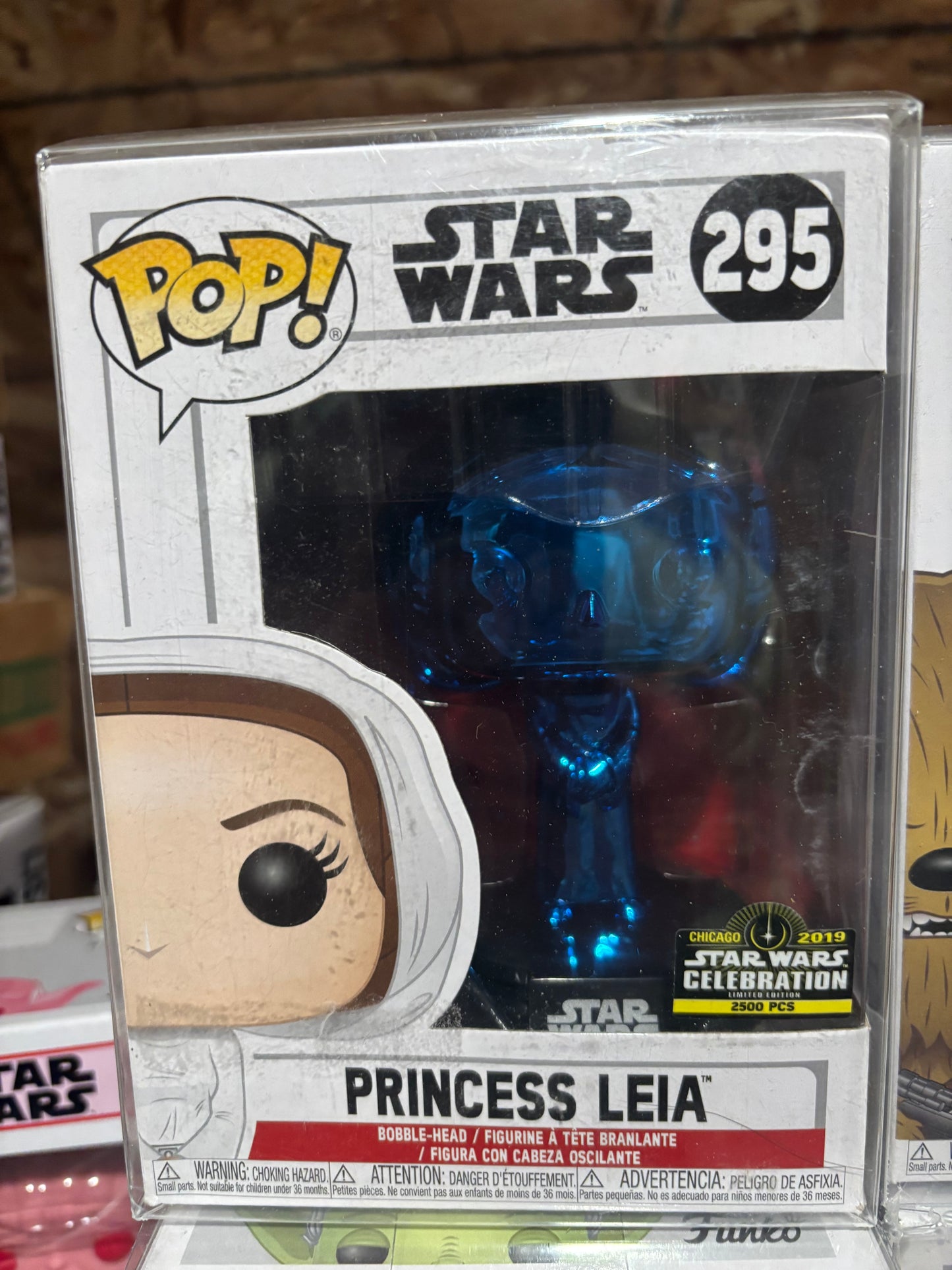 Star Wars Pop! Star Wars Pop!  Blue Chrome Set limited to 2500 : Chewbacca, Boba Fett Darth Vader Princess Leia, Yoda and Storm Trooper Cellebration Exclusive