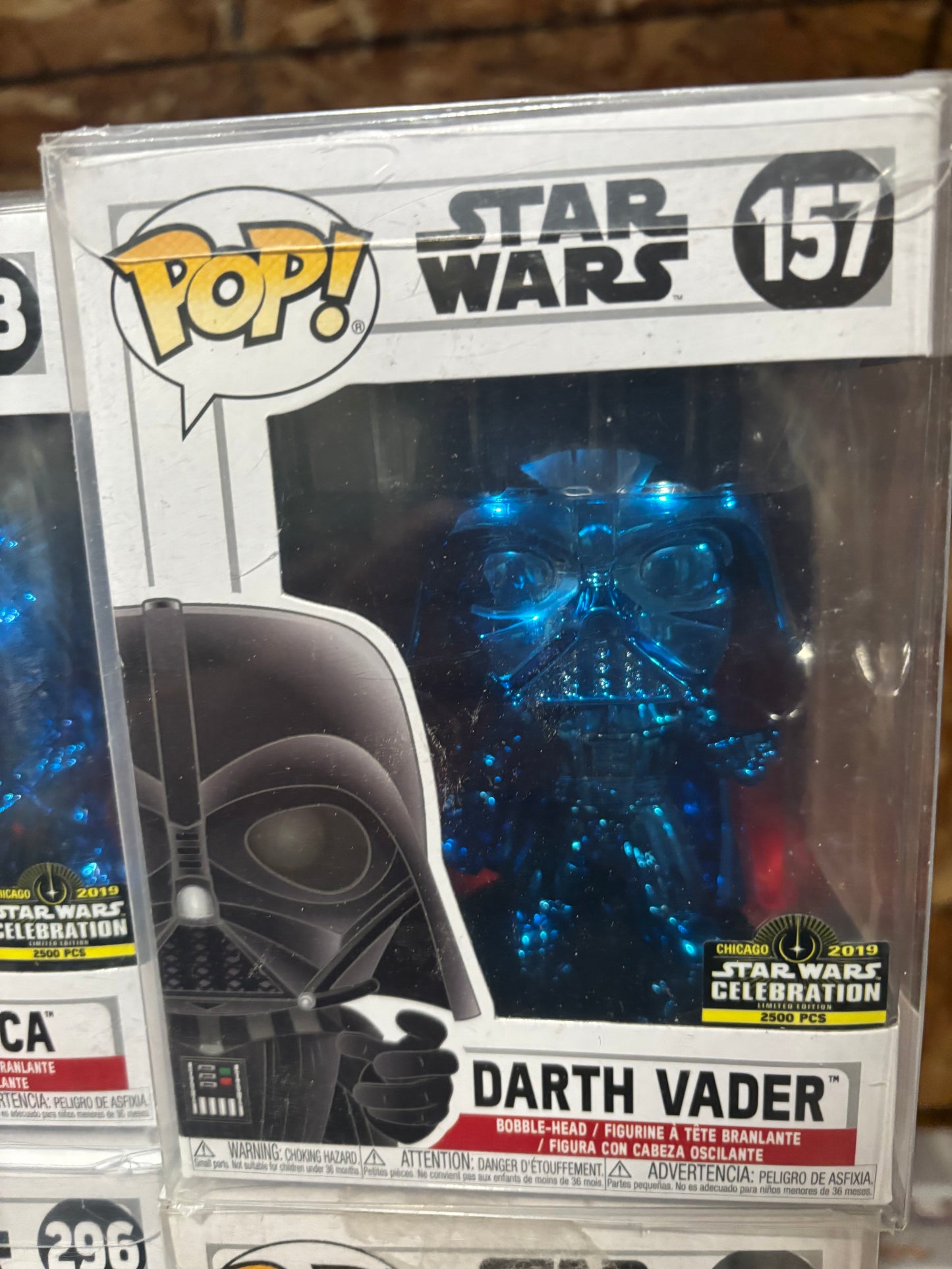 Star Wars Pop! Star Wars Pop!  Blue Chrome Set limited to 2500 : Chewbacca, Boba Fett Darth Vader Princess Leia, Yoda and Storm Trooper Cellebration Exclusive