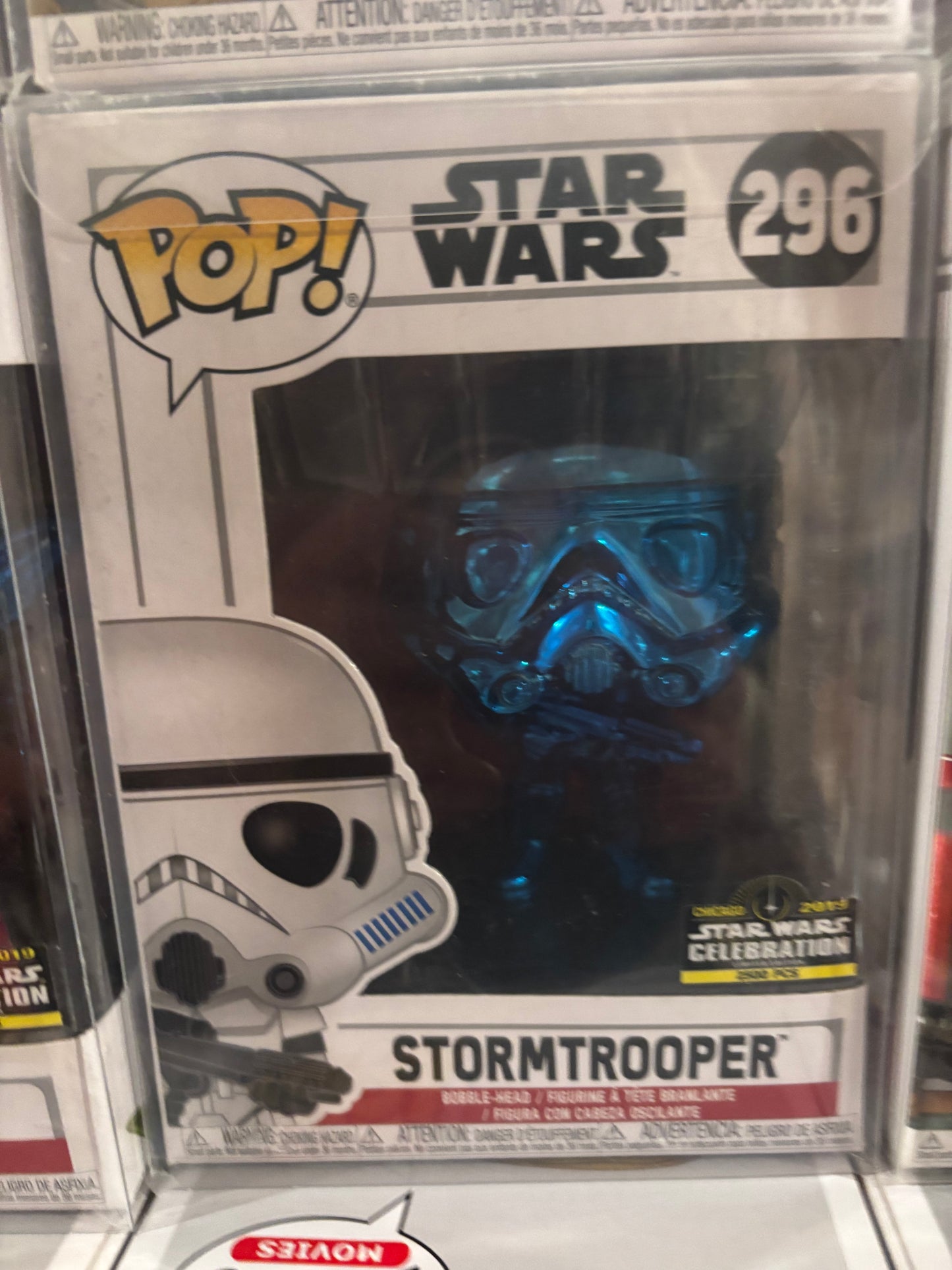 Star Wars Pop! Star Wars Pop!  Blue Chrome Set limited to 2500 : Chewbacca, Boba Fett Darth Vader Princess Leia, Yoda and Storm Trooper Cellebration Exclusive