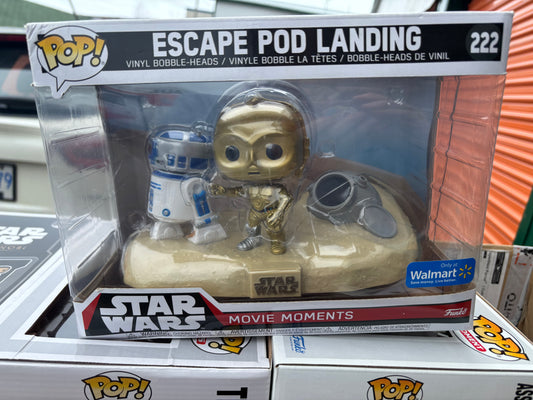 Funko Pop! Star Wars Movie Moments : Escape Pod Landing #222 R2-d2 C-3p0 Walmart Exclusive