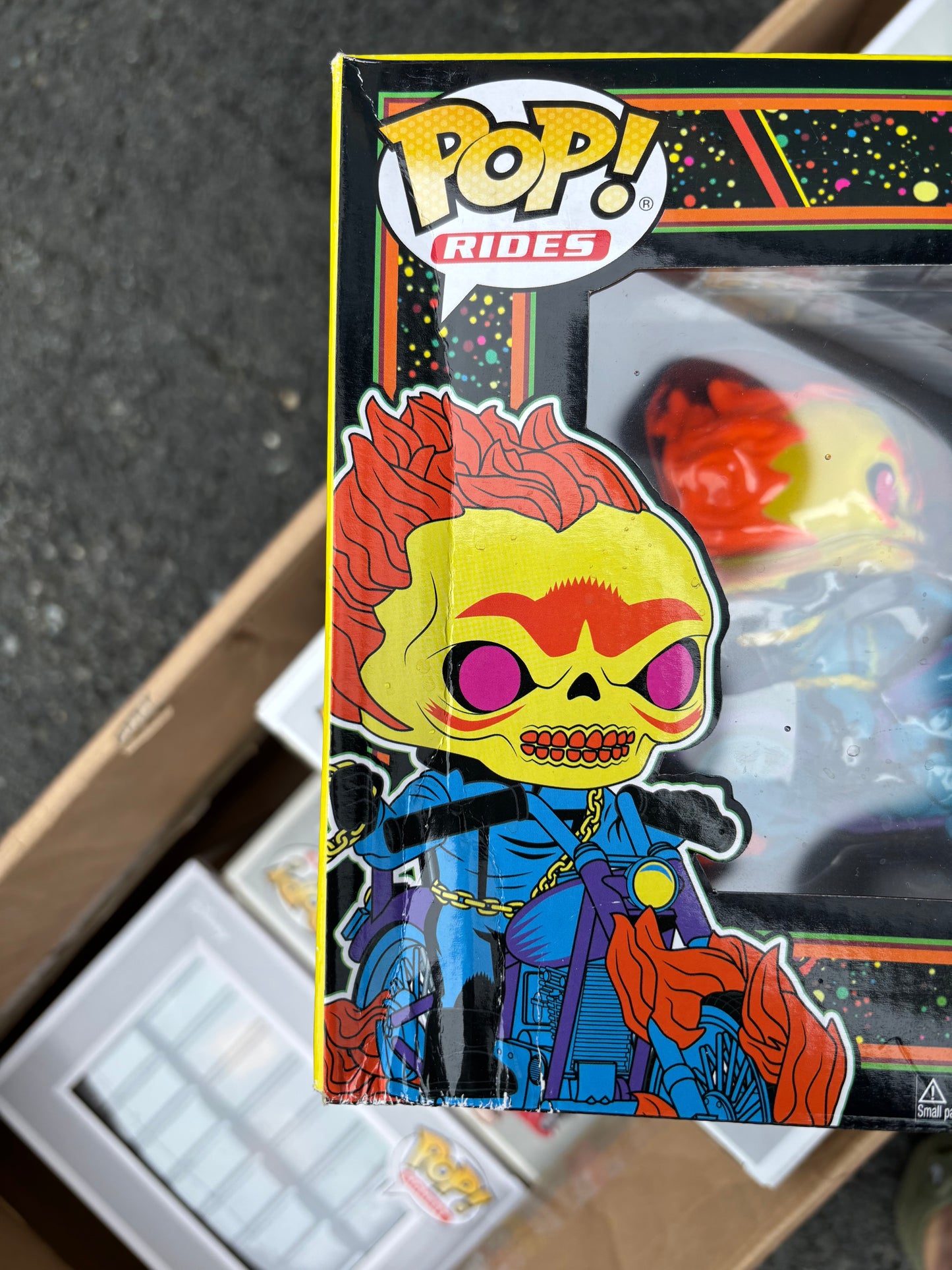 Funko Pop! Marvel Rides : Ghost Rider #33 Funko Store Exclusive (Box damage) Black light