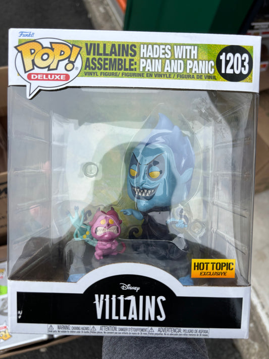 Funko Pop : Disney Villains : Villains Assemble : Hades with Pain and Panic #1203 Hot Topic Exclusive