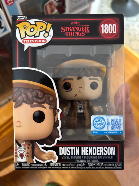 Stranger Things Pop!  Season 5 dustin hot topic exclusive bloody fight #1800