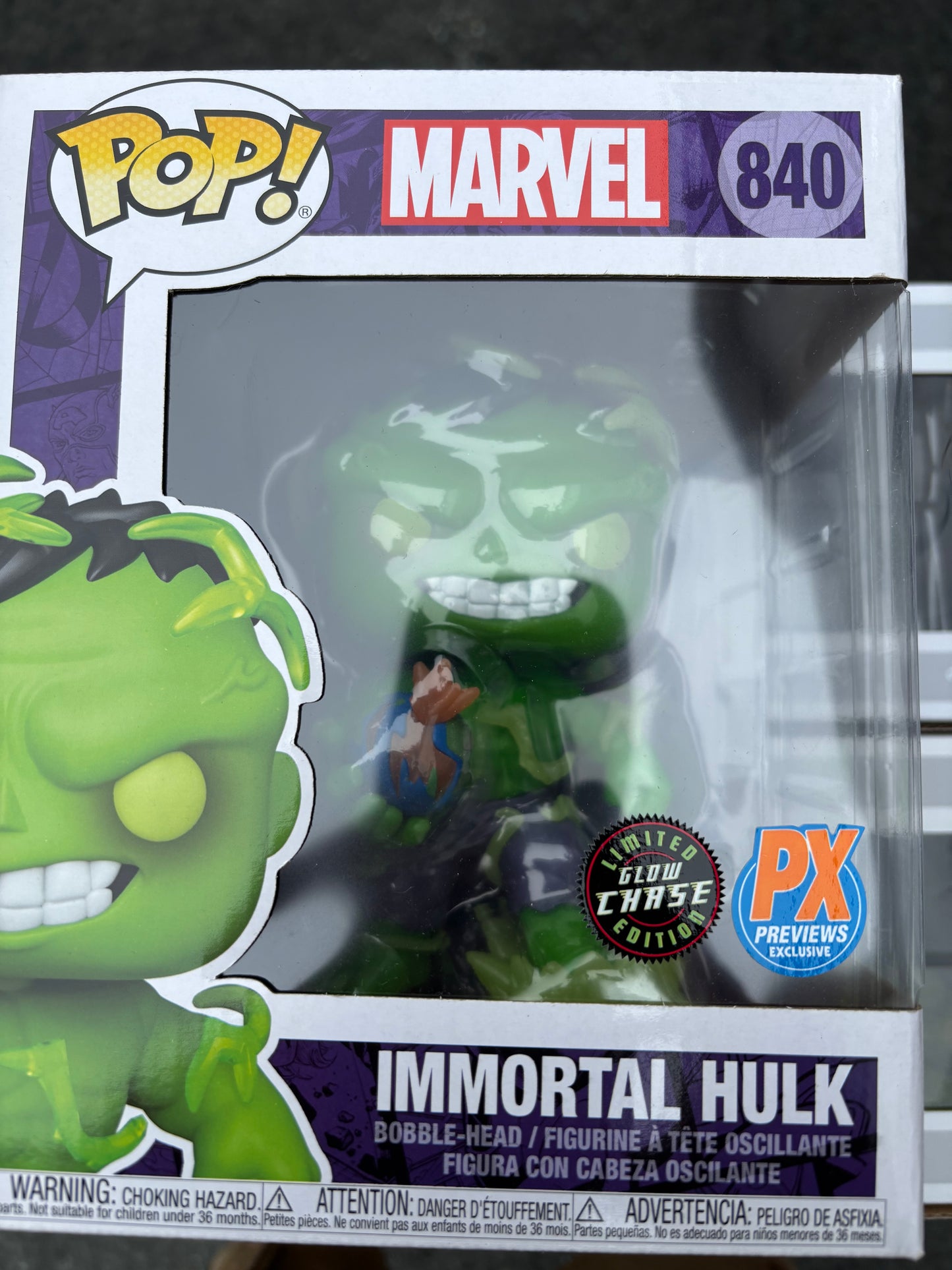 FUNKO POP! Marvel:  Immortal Hulk #840 Px Previews Exclusive Chase GID