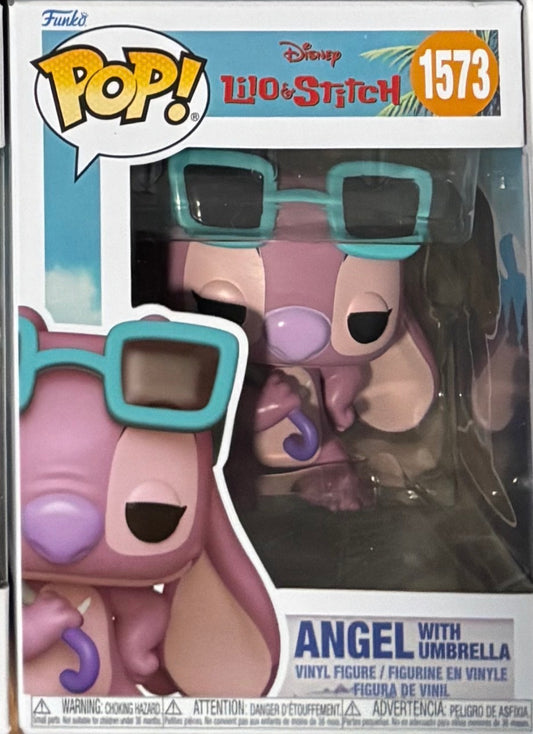 Funko Pop! Disney : Lilo & Stitch : Angel with umbrella #1573 Specialty series Exclusive (missing sticker)