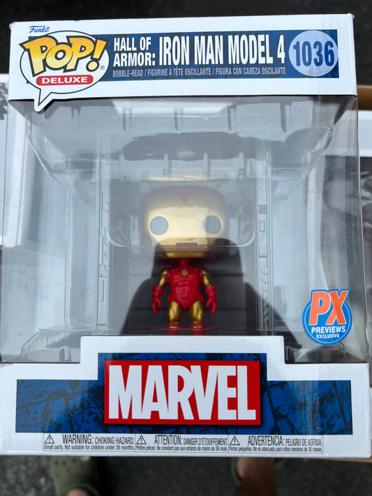 Funko Pop : Marvel  : Hall of Armor : Iron Man Model 4 #1036 Px Exclusive