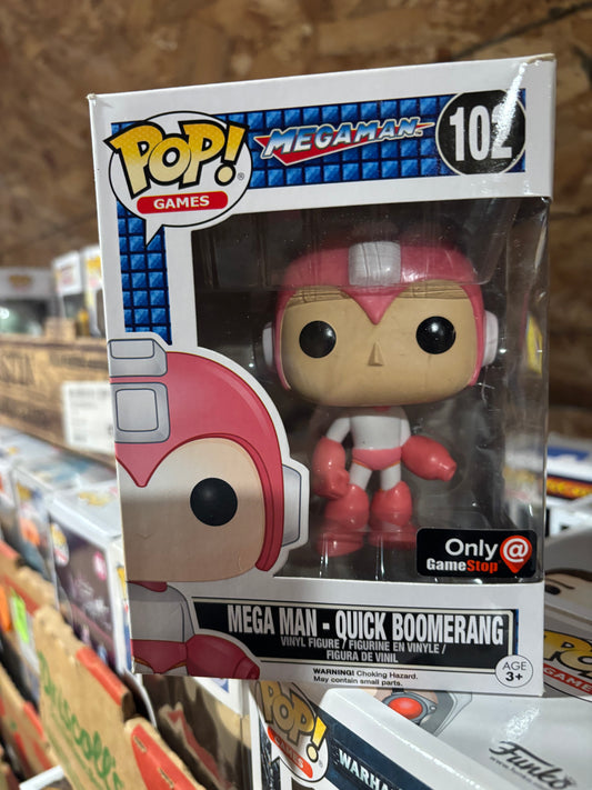 FUNKO POP! Mega Man : Megaman #102 Quick Boomerang Gamestop Exclusive