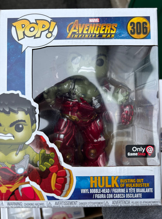 FUNKO POP! Marvel:  Avengers Infinity War : Hulk busting out of Hulkbuster #306 Gamestop Exclusive