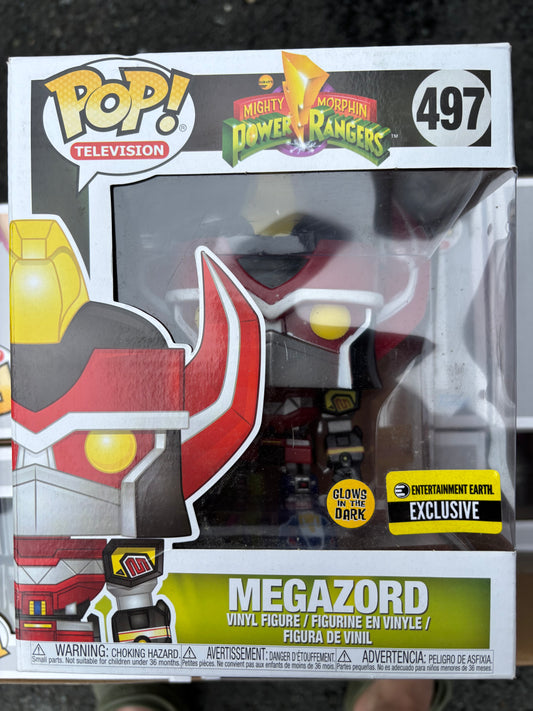 Funko Pop : Mighty Morphin Power Rangers : Megazord #497 Entertainment Earth Exclusive GID