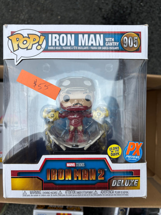 Funko Pop : Marvel : Iron man 2 : Iron man with Gantry #905 Deluxe PX Previews Exclusive