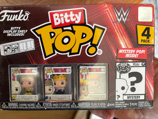 WWE Bitty Pop! 4 pack : Dusty Rhodes, Jerry Lawler, Ricky Dragon Steamboat + Mystery (Copy)