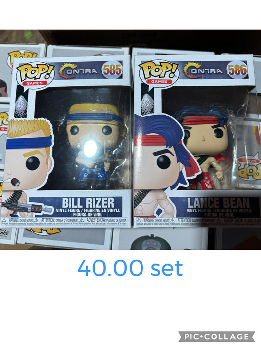 Funko Pop - Video Games : Contra Set : Bill Rizer #585 & Lance Bean #586
