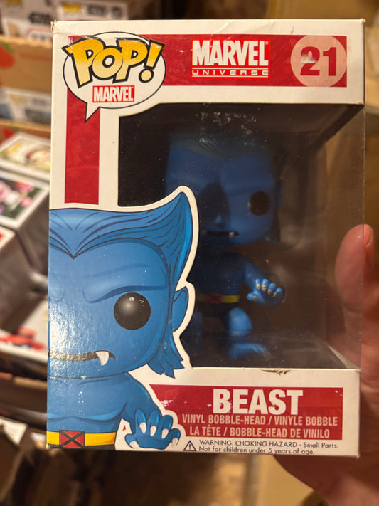 Funko Pop! Marvel X-Men Xmen: Beast #21 * Slight crease top left corner