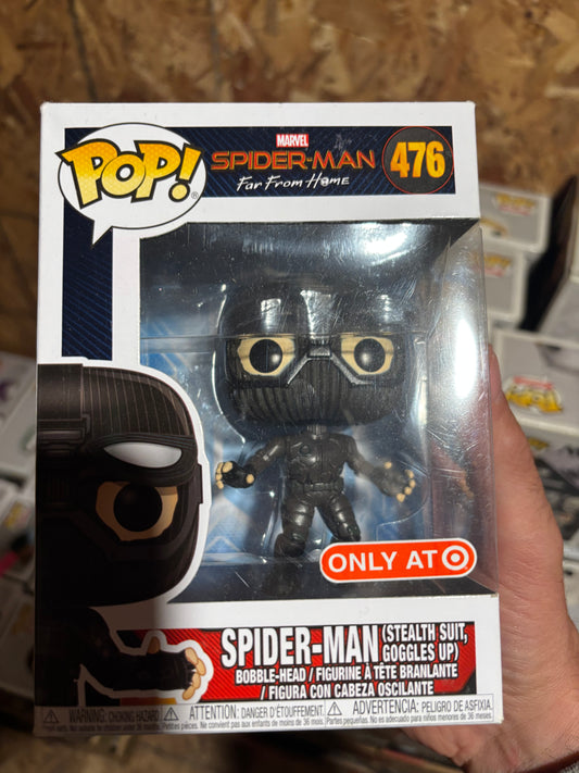 Funko Pop! Marvel : Spider-man Far From Home : Spiderman Stealth Suit with goggles up #476 Target Exclusive