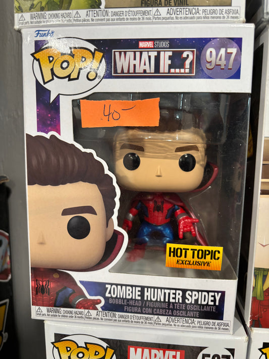 FUNKO POP! Marvel:  Zombie Hunter Spidey What if #947 Hot Topic Exclusive Spider-man
