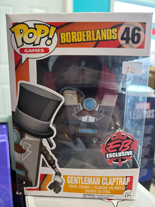 Funko Pop : Video Games : Borderlands : Gentleman Claptrap #46 Eb Games Exclusive