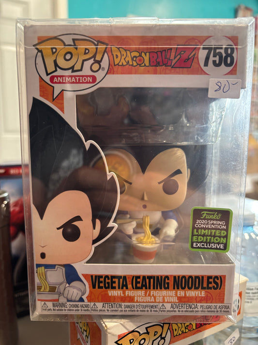 Dragonball Z DBZ Funko Anime Pop! Vegeta Eating Noodles #758 2020 Spring Exclusive