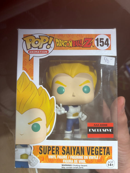 Dragon Ball z Funko Pop! Super Saiyan Vegeta #154 AAA Anime Exclusive