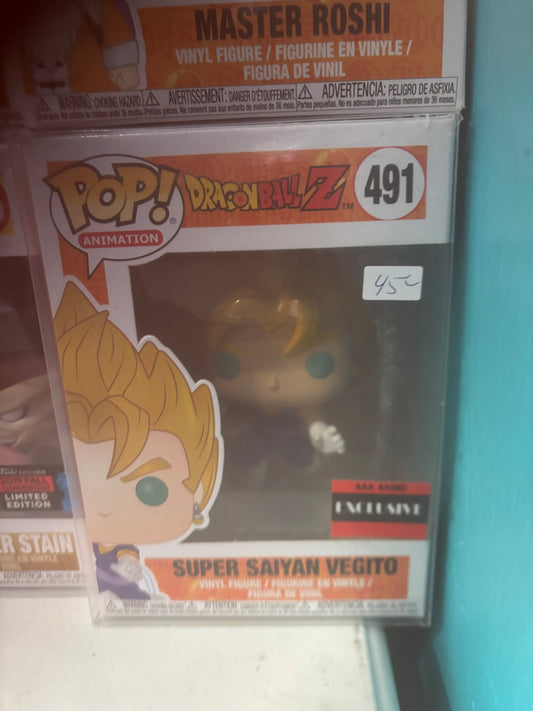 Dragon Ball z Funko Pop!  Super Saiyan Vegito #491 AAA Anime Exclusive