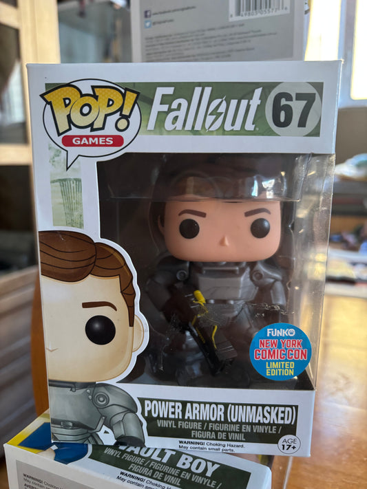 FUNKO POP! Fallout : Power Armor Unmasked Male #67  NYCC Exclusive