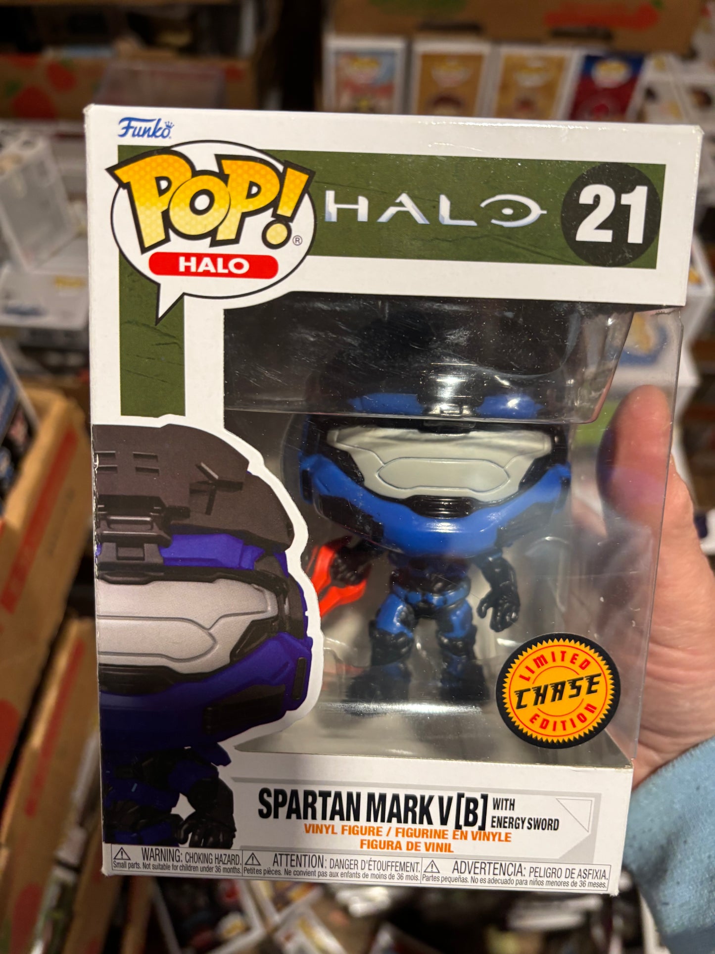 Funko Pop! Video Game : Halo :Spartan Mark V B with energy sword #21 Chase