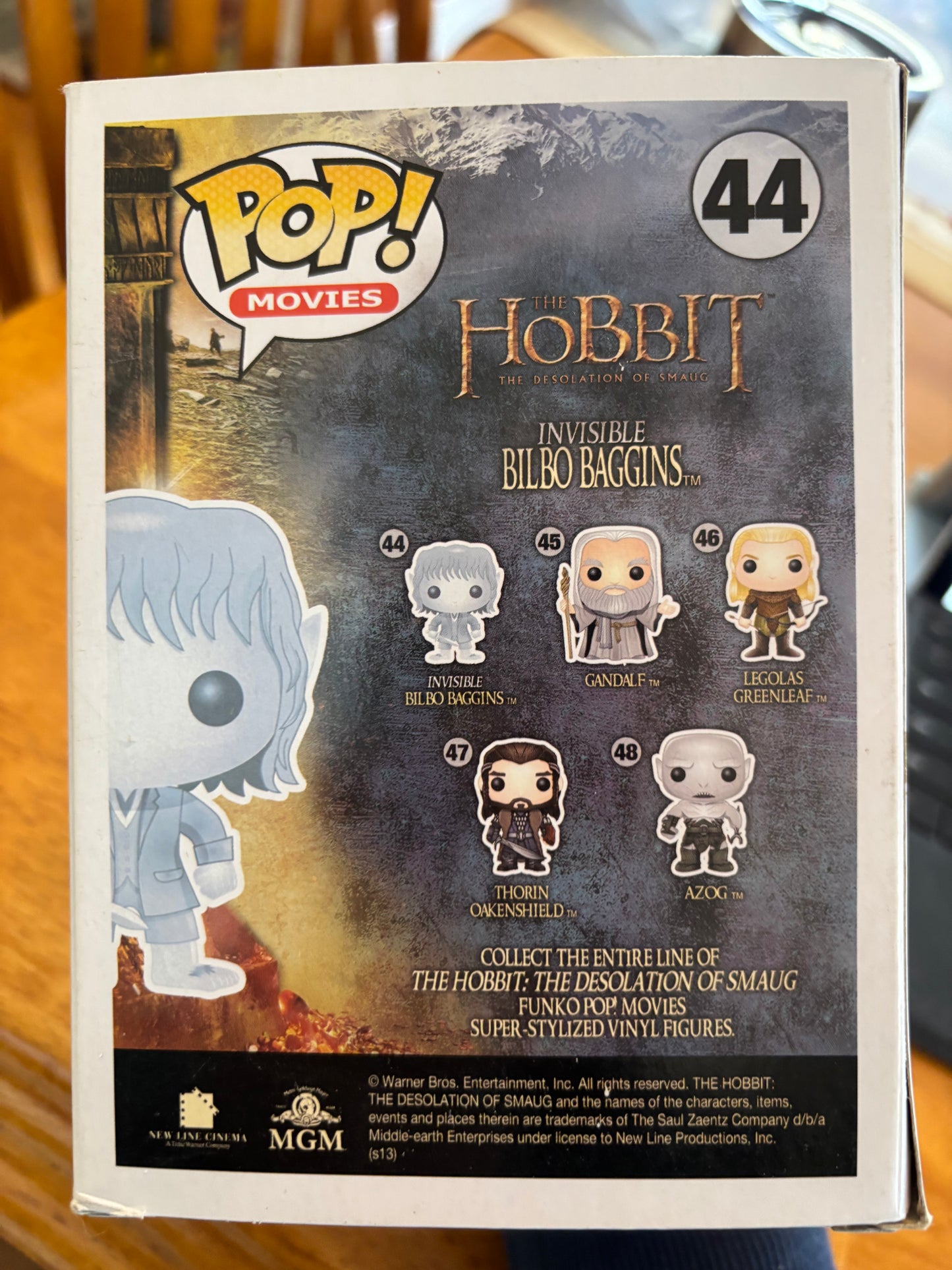 The Lord of the Rings Pop! Hobbit invisible Bilbo Baggins #44 box damage