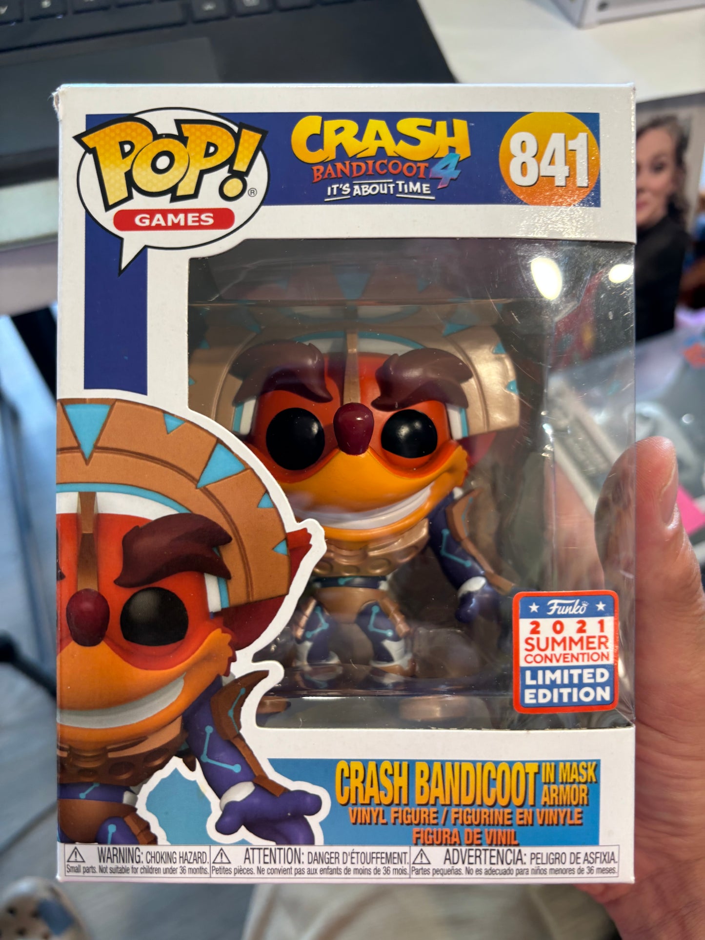 Funko Pop : Video Games : Crash Bandicoot in mask Armor #841 2021 Summer Exclusive