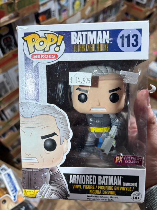 Dc Funko Pop :  Batman Dark Knight Returns : Armored Batman (Unmasked) #113