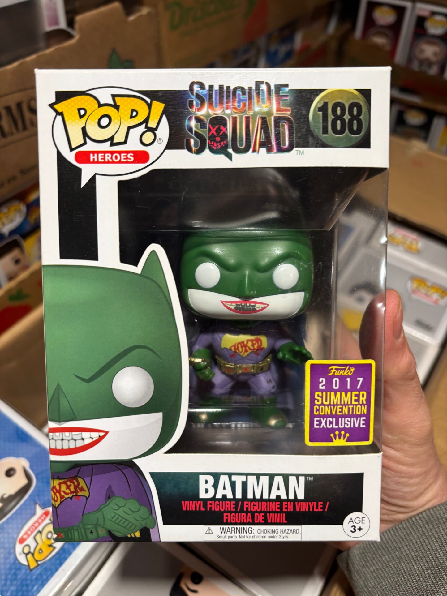 Dc Funko Pop :  Suicide Squad : Batman #188 2017 Summer Exclusive Joker