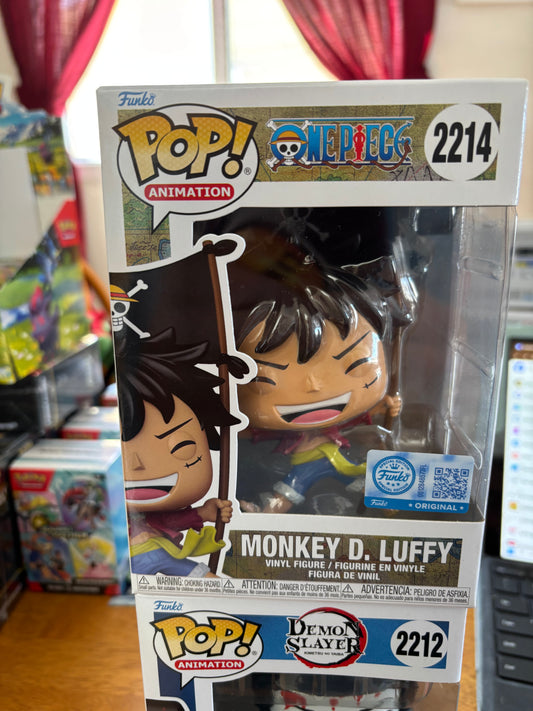 Funko Pop! Anime: One Piece : Monkey D. Luffy with flag #2214 Exclusive