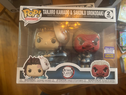 Funko! Pop Animation: Demon Slayer : Tanjiro Kamado & Sakonji Urokodaki 2 pack 2023 Summer Exclusive