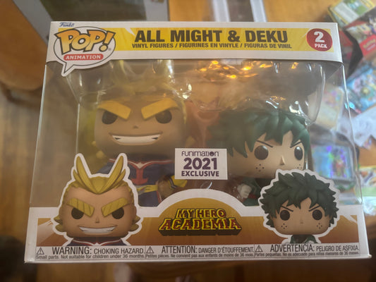 Funko! Pop Animation: My Hero Academia -  All Might & Deku 2 pack 2021 Funimation Exclusive