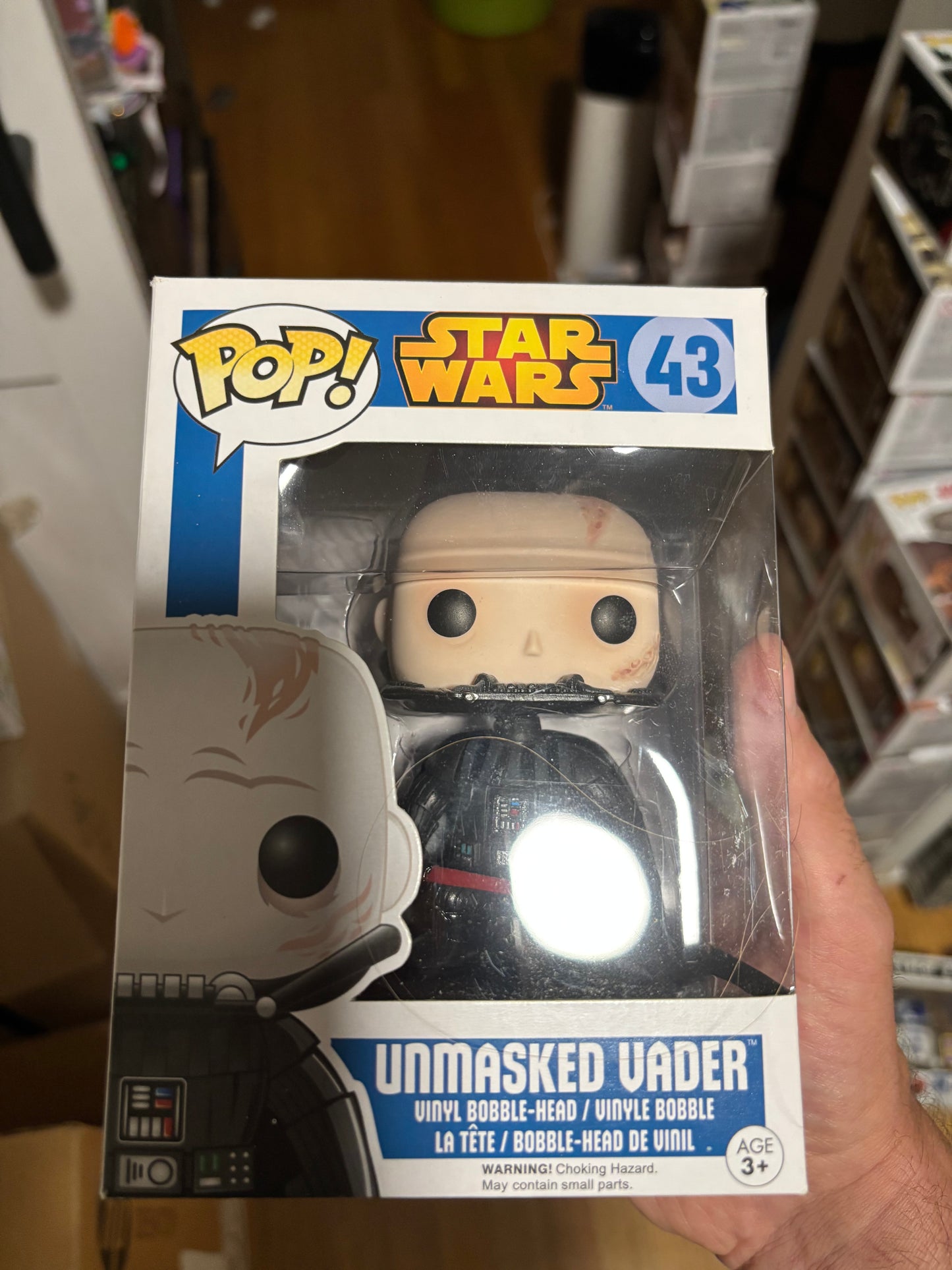 Star Wars Pop!  Unmasked Vader #43 Blue box