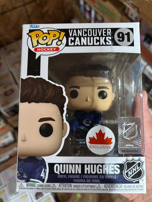 Nhl Funko Pop:  Quinn Hughes #91  Vancouver Canucks