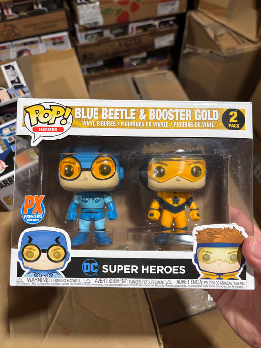 Funko Pop! DC Super Heroes Comics: Blue Beetle & Booster Gold 2 pack