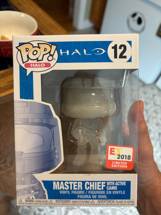 Funko Pop! Video Game : Halo : Master Chief with Active Camo #12 E 2018 Limited Edition
