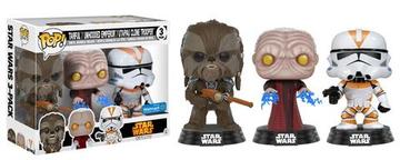 Funko Pop : Star wars : Tarfful / Unhooded Emperor /Utapau Clone Trooper 3 pack Walmarts Exclusive