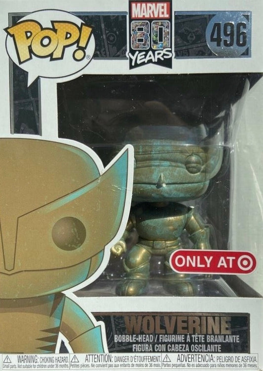 Marvel Funko Pop!  Marvel 80 Years : Wolverine #496 Target Exclusive Patina
