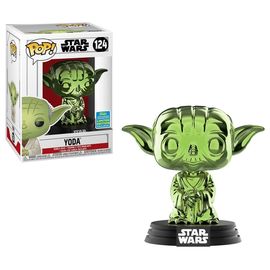 Funko Pop : Star wars : Yoda #124 2019 Summer Exclusive Fye Shared Green Chrome